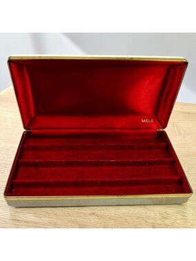 Vintage Mele Jewelry Travel Case Hinged Hard Clamshell From 1950s